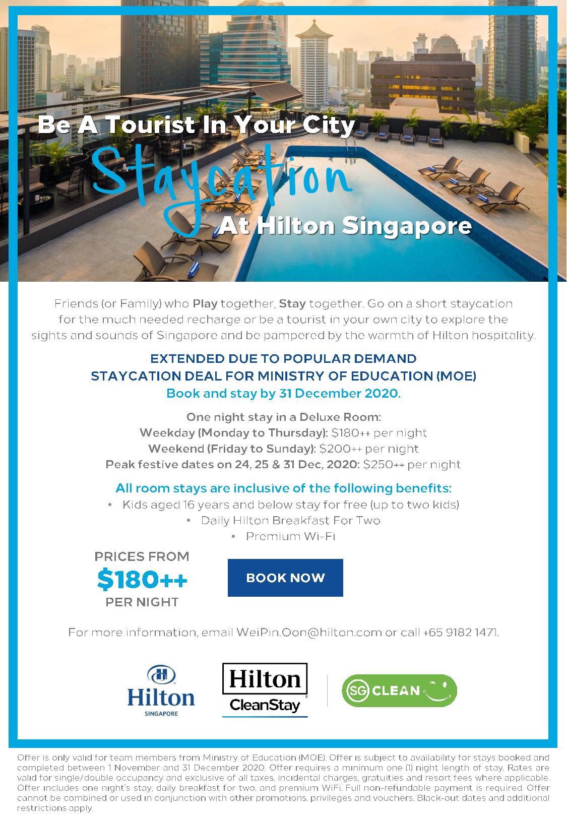 Hilton Singapore Staycation Package Ministry of Education Sports